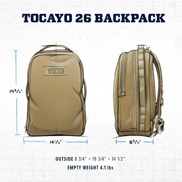 NEW YETI Tocayo Tan 26 liter backpack - Picture 10 of 12